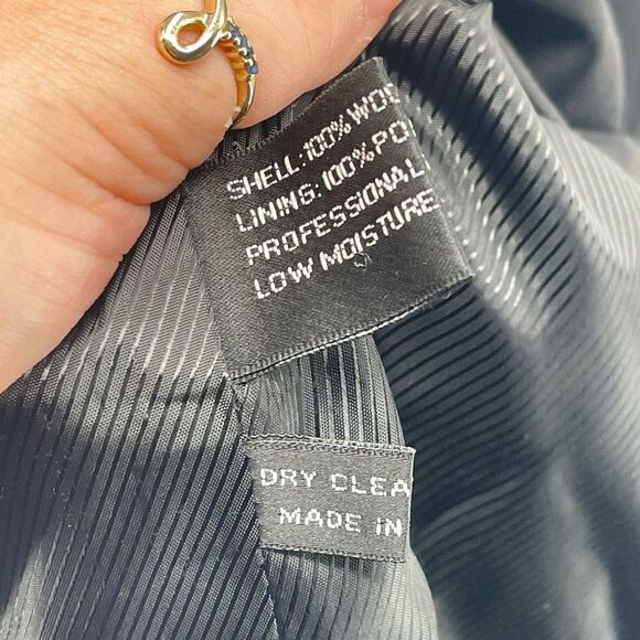 Ferretti Uomo wool Sport Coat Blazer Suit Jacket 3 Button Black Size 52 - 53 - Picture 6 of 12